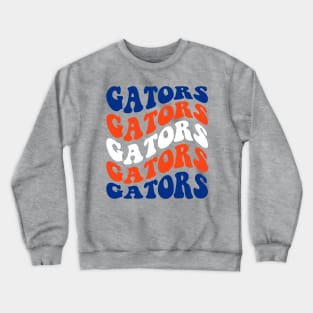 Florida Gators Football Wave Font Design Crewneck Sweatshirt